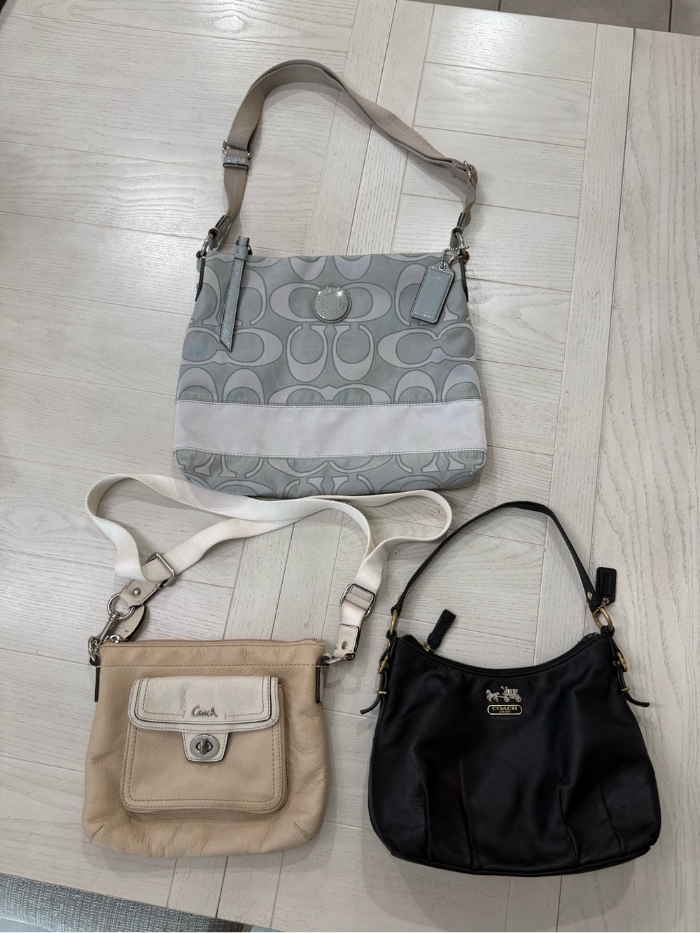 Lot 3 Coach Signature Canvas Shoulder Bag